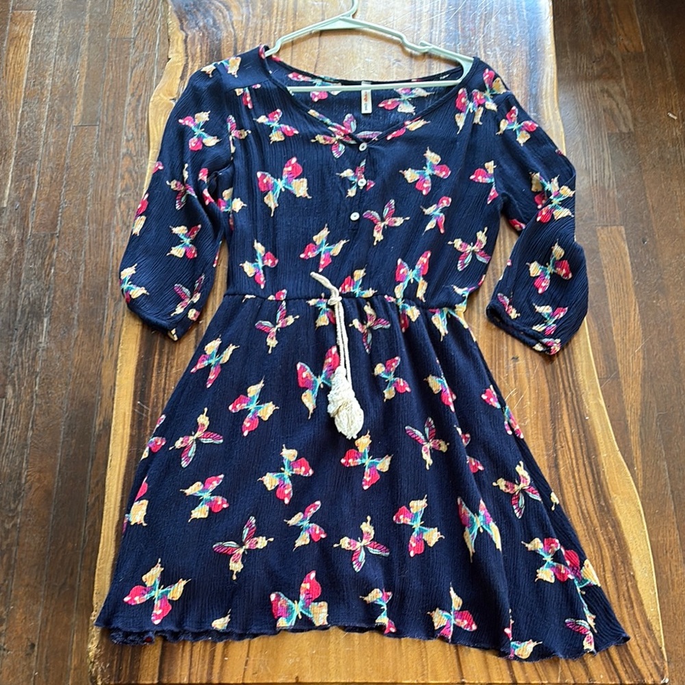 ORANGE CREEK navy dress with butterfly print